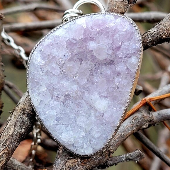 Jewelry - Handmade Artisan Amethyst Druzy Necklace